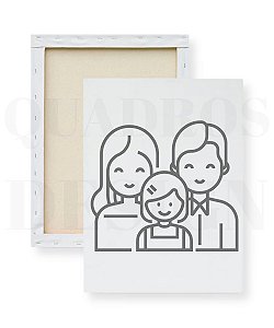 Tela para Pintura Infantil - Mamãe, Papai e Filhinha