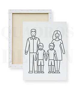 Tela para Pintura Infantil - Papai, Mamãe e Nós Dois
