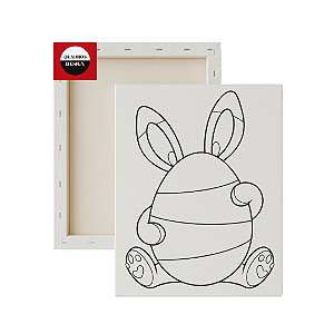 Tela para Pintura Infantil - Coelhinho Escondido no Ovo de Páscoa