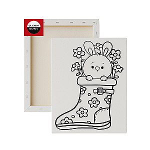 Tela para pintura infantil - Coelhinho na Bota
