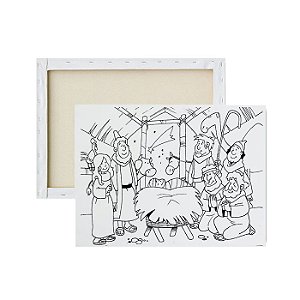 Tela para pintura infantil - Árvore de Natal e Papai Noel em Oferta - Telas  Quadros Design