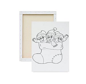 Tela para pintura infantil - Árvore de Natal e Papai Noel em Oferta - Telas  Quadros Design