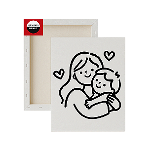 Tela para Pintura Infantil - Mamãe com Filho