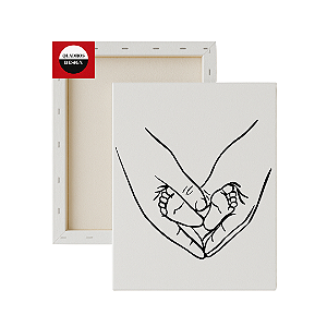 Tela para Pintura Infantil - Mãe com Pés de Bebê