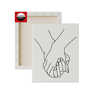 Tela para Pintura Infantil - Mãe e Filho de mãos dadas