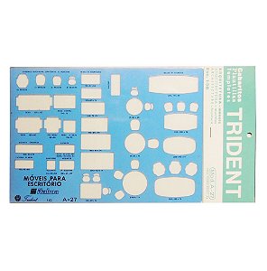 Conjunto para Desenho Técnico Trident  Lister - Conjunto para Desenho  Técnico Trident - 8 Peças - Kit-U - Trident