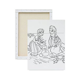 Tela para pintura infantil - Elsa e Anna