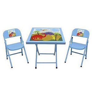 Mesa com 02 cadeiras infantil Azul