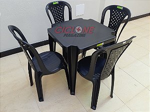 Jogo de Mesa Topplast Valentina Preta