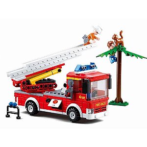 Blocos de Montar Multikids Caminhão de Bombeiro com Escada 269Pçs BR822