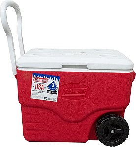 Caixa Térmica Coleman 40Qt Vermelha C/Rodas