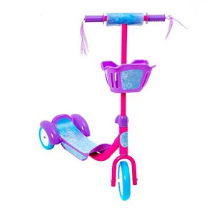 Patinete BBR Toys 3 Rodas Infantil C/ Cesto Rosa e Roxo B0002