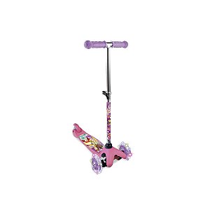 Patinete Etitoys Princesas Ajustável 3 Rodas C/Luz Rosa YD-3006