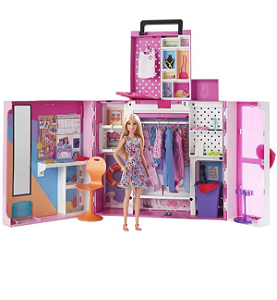 Barbie Playset Novo Armário Dos Sonhos Com Boneca Hgx57