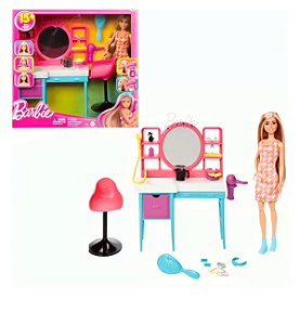 Barbie Totally Hair Boneca Salão De Beleza HKV00
