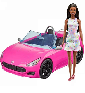 Barbie Carro Conversível Rosa Com Boneca HBY30