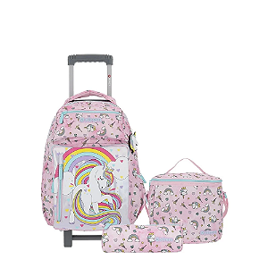 Kit Mochila e Lancheira Samsonite New Run Pack 4XT Unicórnio Tie Dye - 151069