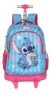 Mochila Com Rodas Infantil Luxcel Stitch Pink - MC50102