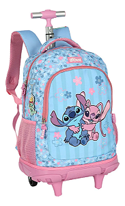 Mochila Com Rodas Infantil Luxcel Stitch Rosa - MC50102
