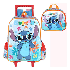 Kit Mochila e Lancheira Luxcel Stitch Azul - IC42392