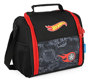 Lancheira Infantil Luxcel Hot Wheels Preto - LA49983