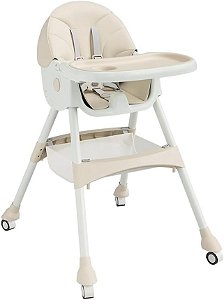 Cadeira de Alimentação Zippy Reclinável e Dobrável Bege - PF24295