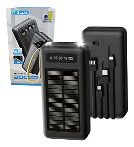 Power Bank Energia Solar It-Blue 20000Mah Max 0540 Preto