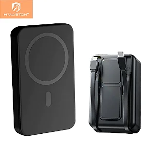 Power Bank HMaston 10000Mah Indução e C/ Cabo Embutido Preto - YD58