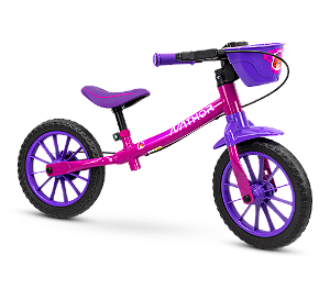 Bicicleta Nathor Balance Feminina 3 Equilíbrio Rosa S/ Pedal