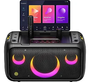 Caixa de Som Ikarao Joog Break X1 C/ 2 Microfones Karaokê