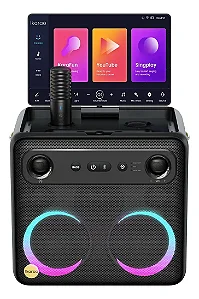 Caixa de Som Ikarao Joog Break X2 C/ 2 Microfones Karaokê
