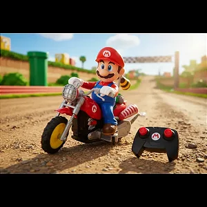 Moto de Controle Remoto Mario Kart Hot Wheels Mattel - JML15