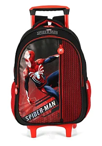 Mochila Infantil C/ Rodas Luxcel Spider-Man Preto - IC43962