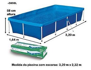 Piscina Mor Com Armação 3000 Litros