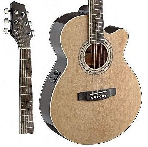 Violão Stagg SA40MJCFI-N Mini Jumbo Natural Elétrico