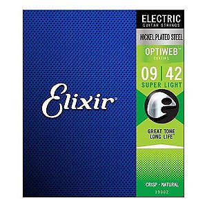 Encordoamento Elixir Guitarra Optiweb 009-042 Super Light