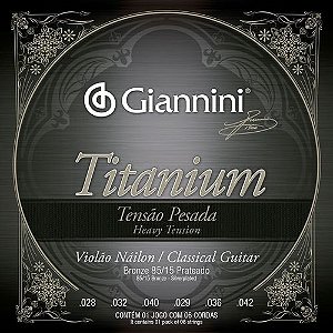 Encordoamento Giannini Titanium GENWTA para Violao Nylon Tensao Pesada