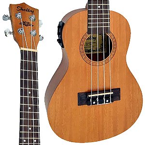 Ukulele Shelby SU23ME STNT Concert 23 Eletrico Mogno Fosco