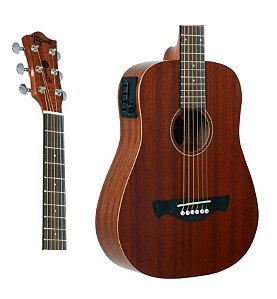 Violao Tagima BABY MAHOGANY NM Aco Eletrico Mogno