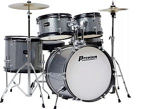 Bateria Premium DX-45J SL Prata Infantil 5 Peças