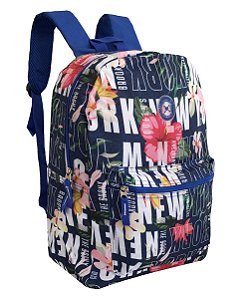 Mochila Juvenil Feminina Escolar Floral Costas