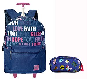 Mochila Escolar Feminina Rodinhas Hope + Estojo Juvenil - SVG Kits de  Mochilas Incríveis