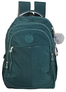 Mochila Feminina Casual Sacray Com Chaveiro Pompom Verde