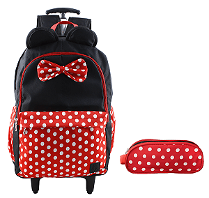 Kit mochila escolar Espaçosa Infantil meninas + estojo duplo