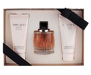 KIT JIMMY CHOO ILLICIT EDT 100ML + LOÇÃO CORPORAL 100ML + GEL DE BANHO 100ML