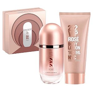 CAROLINA HERRERA KIT 212 VIP ROSE 80ML EAU DE PARFUM + CREME 100ML