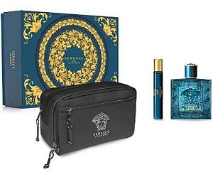 KIT VERSACE EROS EDT 100 ML MASCULINO + MINI + NECESSAIRE