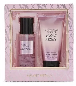 KIT VICTORIA SECRETS  VELVET PETALS MINI BODY PLASH + HIDRATANTE 75ML