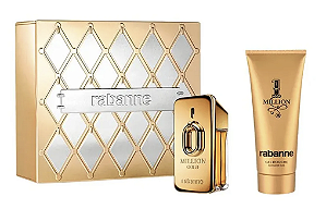 KIT RABANNE MILLION GOLD FEMININO EAU DE PARFUM 50ML + GEL DE BANHO 100ML