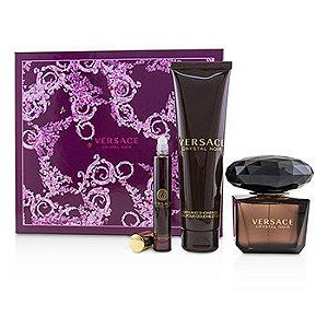 VERSACE KIT CRYSTAL NOIR 90ML +10ML + BODY LOTION 150ML FEMININO EAU DE TOILETTE